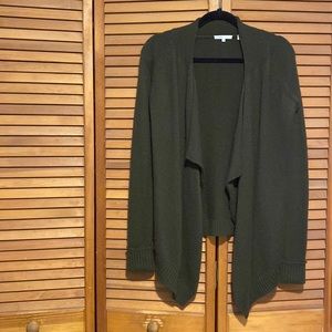 LAST CHANCE! Dark green Vince cashmere blend waterfall cardigan